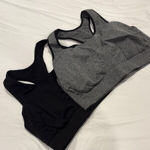 Black and Gray Sports Bras